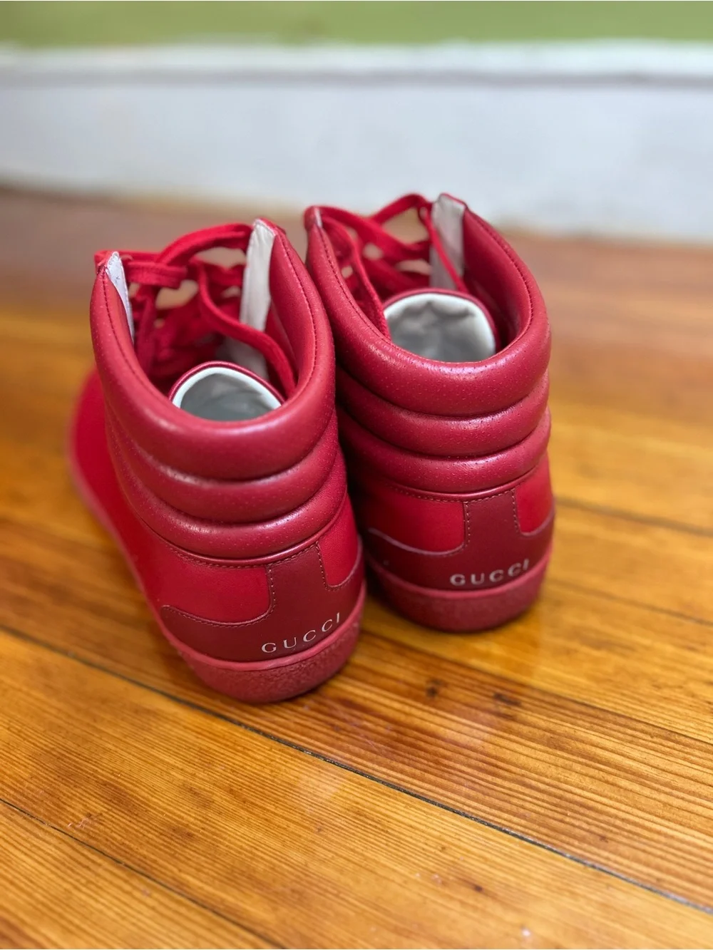Gucci Ace Red High-Top Sneakers